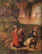 Albrecht Durer Lot flees with his family from sodom oil painting